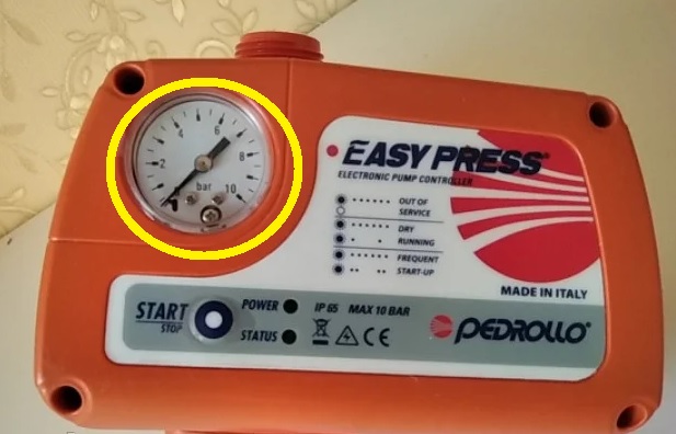 автоматика для насоса Pedrollo EASY PRESS II M -  манометр